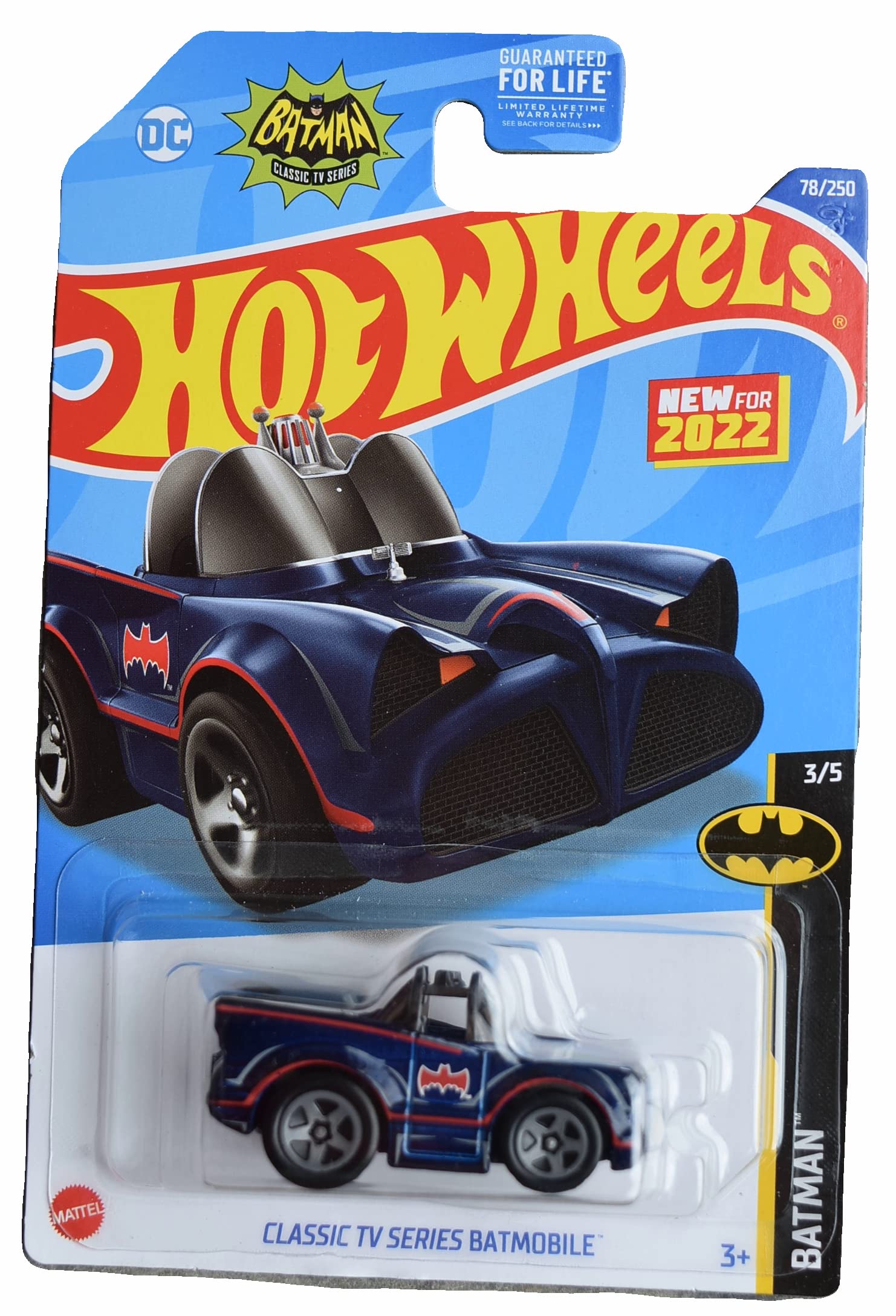 Hot Wheels Classic TV Series Batmobile, Batman 3/5 Small, Black